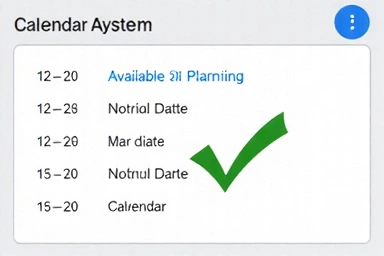 Calendar with a green checkmark indicating no overbookings