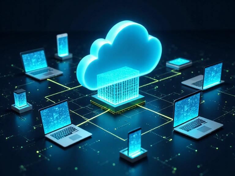 Secure cloud server infrastructure with data flowing between devices