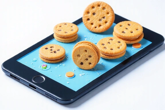 Illustration of various cookies on a digital device
