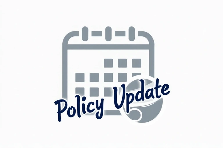 Calendar icon with policy update notification